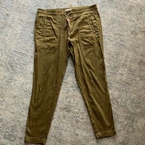 Lou & Grey brown olive linen 4 pockets pants size small